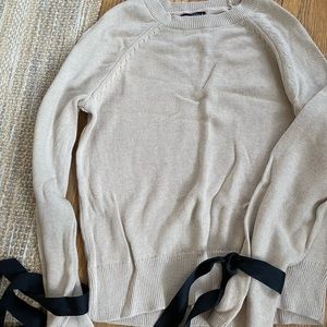 JCrew tie-sleeve sweater